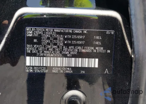 2018 Toyota Rav4 Xle из США, поврежденный, VIN 2T3RFREV8JW797979